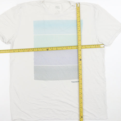 Track & Field Women's White Cotton Crew Neck Short Sleeve T-Shirt L