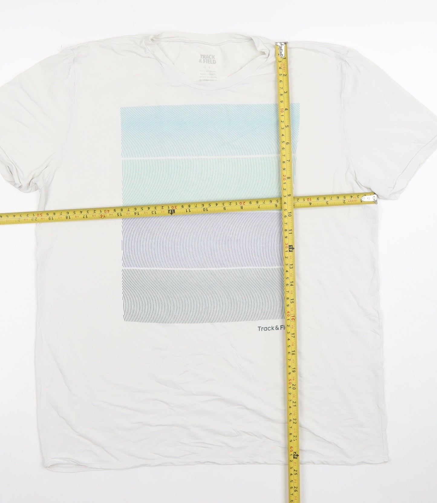 Track & Field Women's White Cotton Crew Neck Short Sleeve T-Shirt L