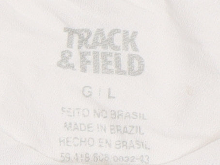 Track & Field Women's White Cotton Crew Neck Short Sleeve T-Shirt L