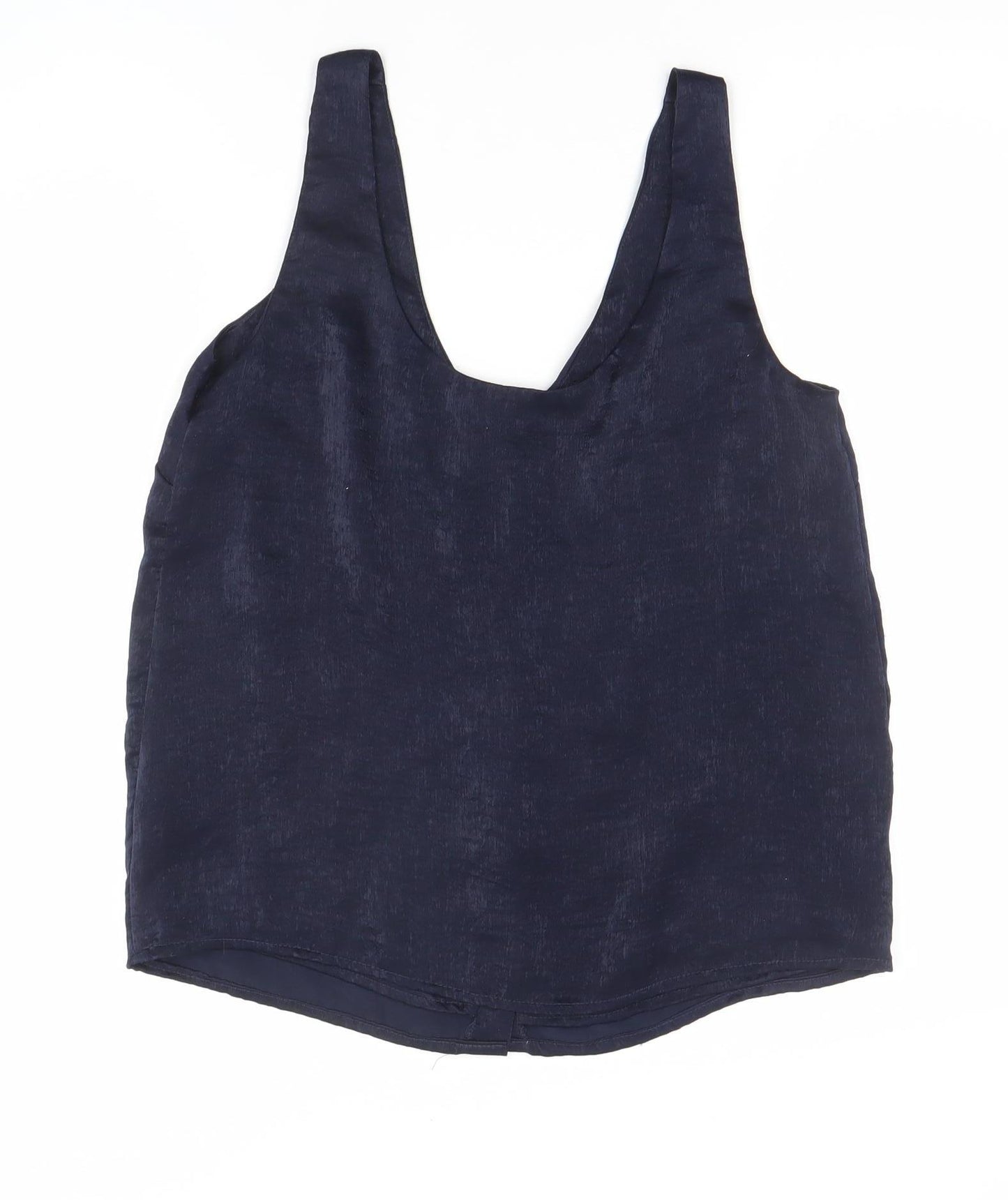 Gallery Women’s Blue Linen V-Neck Button Camisole Blouse Size S
