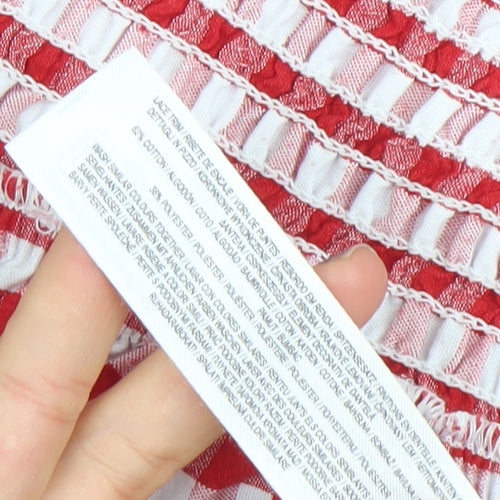 Primark Girls Red Gingham A-Line Dress 3-4 Years Flutter Sleeve Summer Outfit