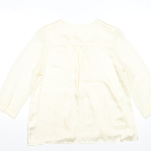 Savida Women's Ivory Embroidered Tunic Blouse Size 16