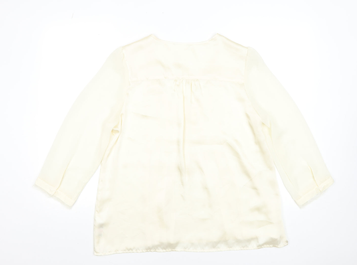 Savida Women's Ivory Embroidered Tunic Blouse Size 16