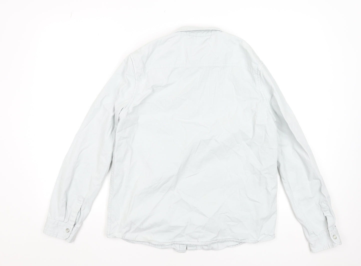 Marks and Spencer Boys Grey Cotton Long Sleeve Button-Up Shirt 14-15 Years