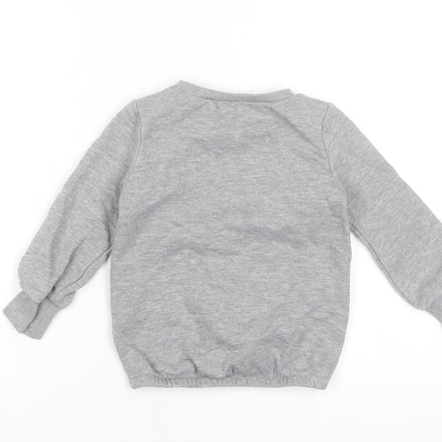 Nike Boys Grey Pullover Sweatshirt 2 Years Logo Crew Neck Fleece