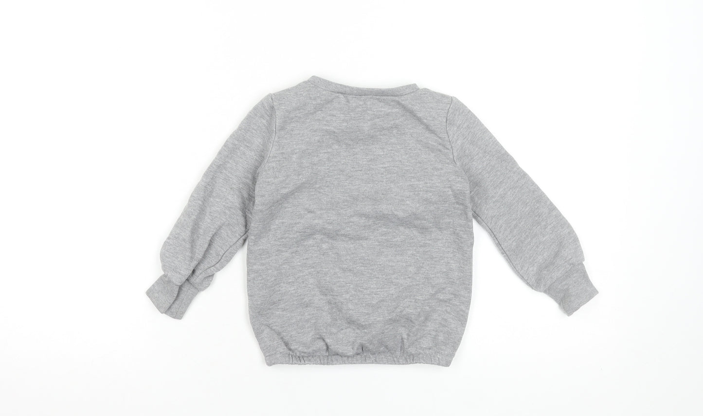 Nike Boys Grey Pullover Sweatshirt 2 Years Logo Crew Neck Fleece