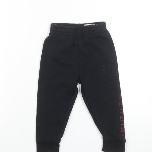 Jordan Boys Black Joggers 24M Cotton Blend Elastic Waist Sweatpants