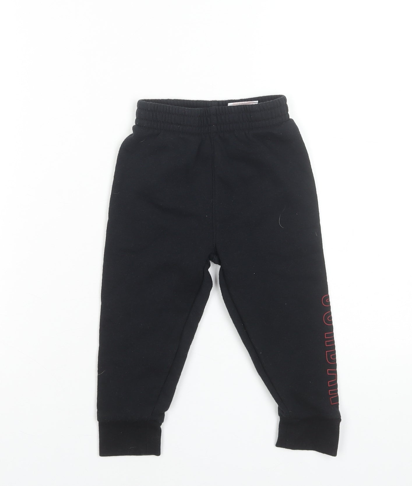 Jordan Boys Black Joggers 24M Cotton Blend Elastic Waist Sweatpants
