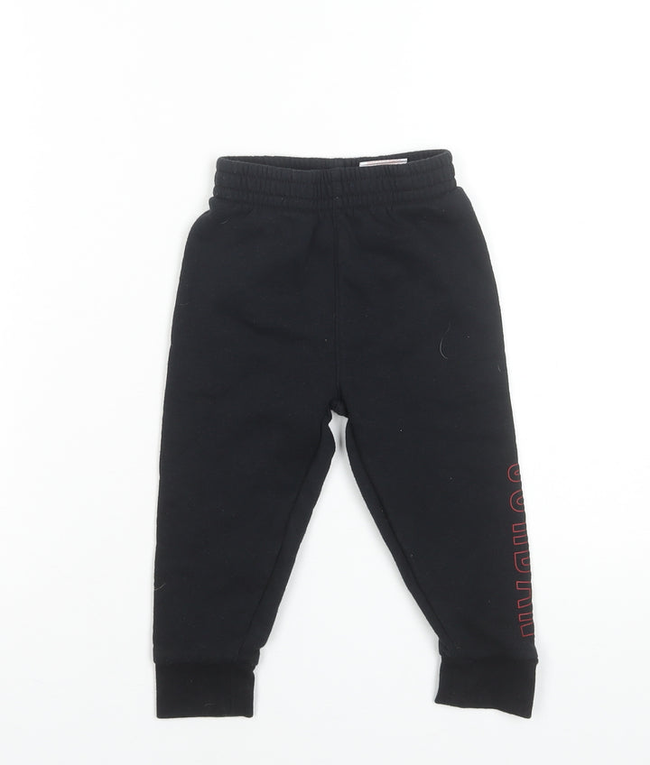 Jordan Boys Black Joggers 24M Cotton Blend Elastic Waist Sweatpants