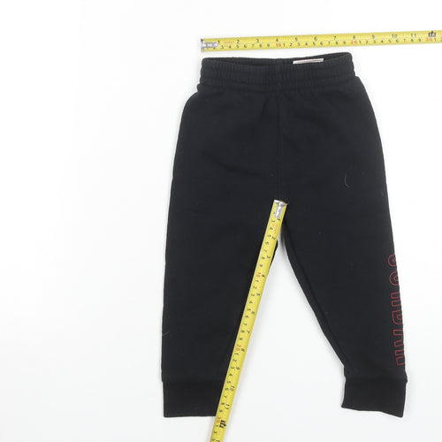 Jordan Boys Black Joggers 24M Cotton Blend Elastic Waist Sweatpants