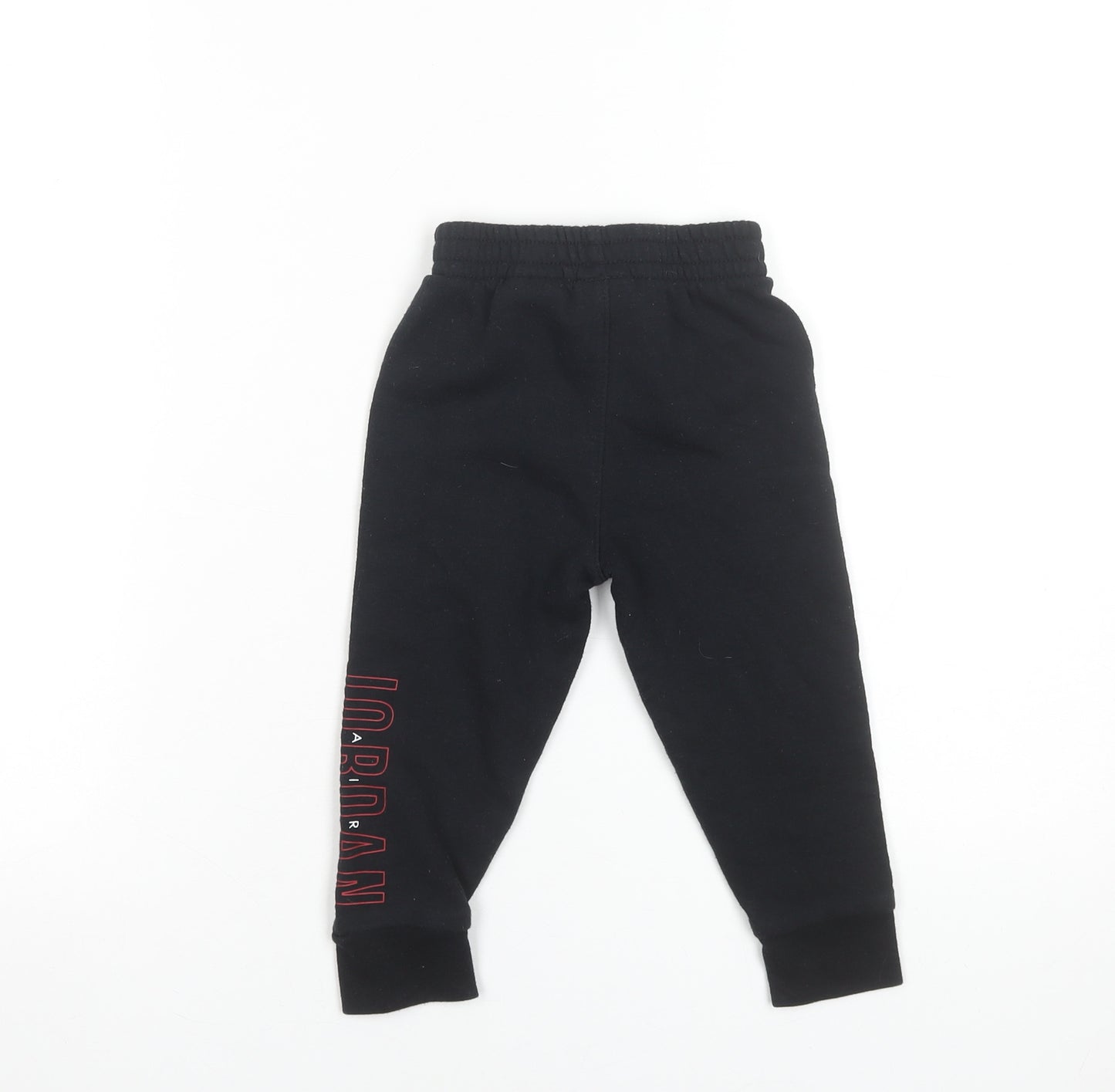Jordan Boys Black Joggers 24M Cotton Blend Elastic Waist Sweatpants