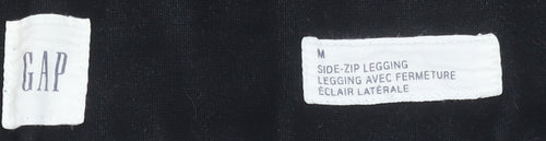 GAP Women Black Side Zip Leggings Medium Cotton Blend Stretch