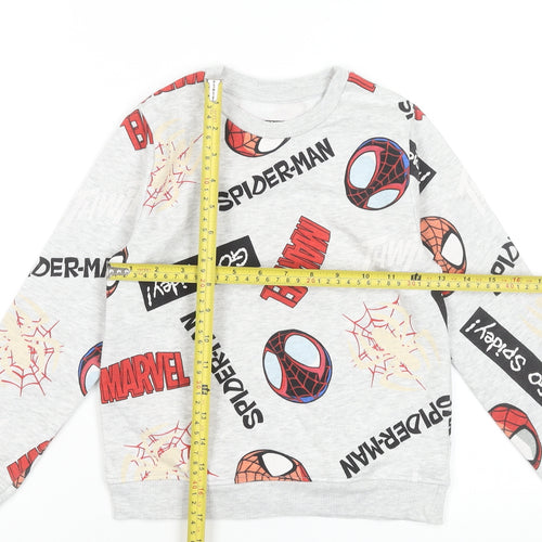 Primark Boys Grey Spider-Man Marvel Sweatshirt 6-7 Years Pullover Fleece