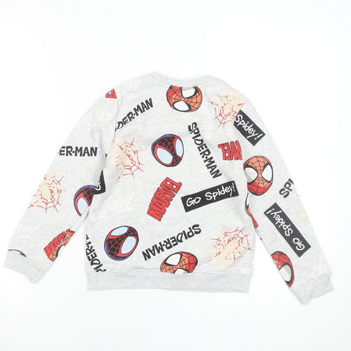 Primark Boys Grey Spider-Man Marvel Sweatshirt 6-7 Years Pullover Fleece