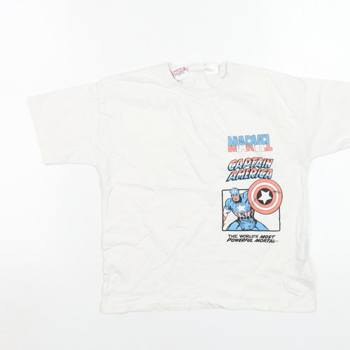 Zara Boys White Marvel Captain America Graphic T-Shirt 6 Years