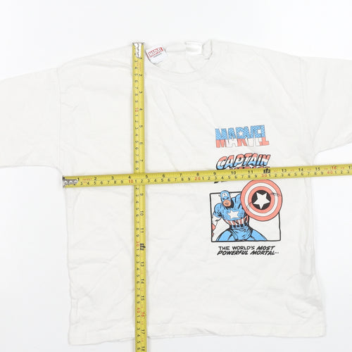 Zara Boys White Marvel Captain America Graphic T-Shirt 6 Years