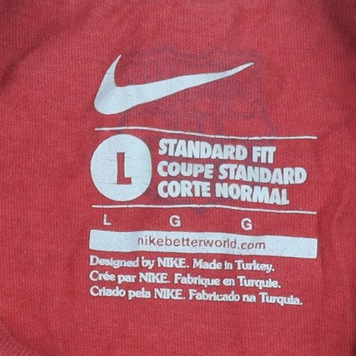 Nike Men's Red Graphic Short Sleeve T-Shirt Size L Standard Fit