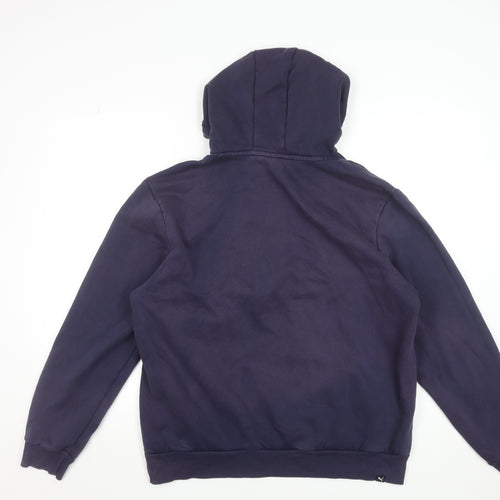 Puma Men's Navy Blue Hoodie Large Pullover Sweatshirt with Logo Print