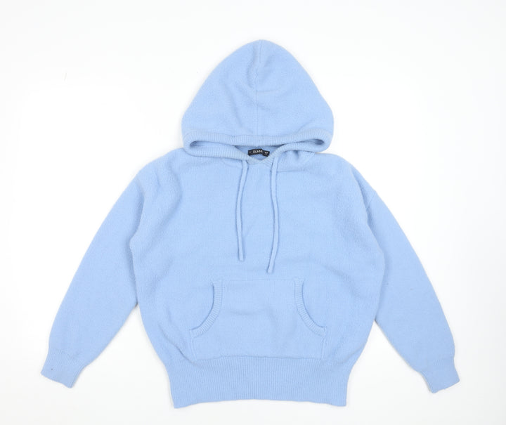 Dunnes Stores Women's Blue Pullover Hoodie Small Nylon Soft Knit