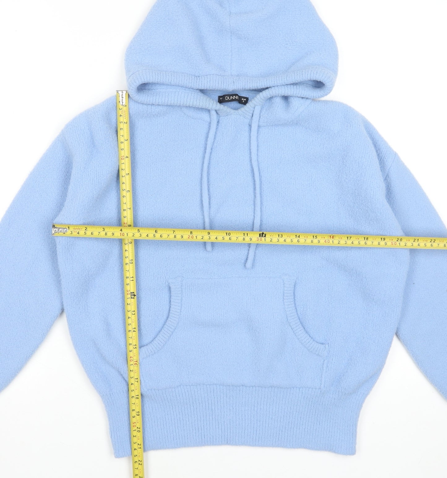 Dunnes Stores Women's Blue Pullover Hoodie Small Nylon Soft Knit