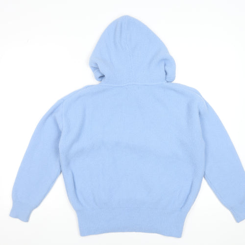 Dunnes Stores Women's Blue Pullover Hoodie Small Nylon Soft Knit
