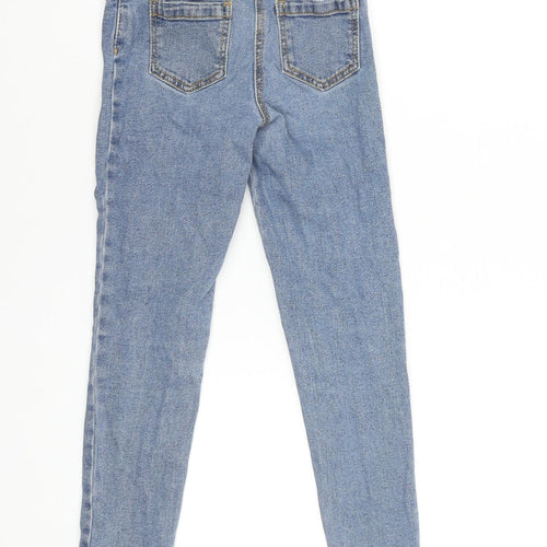 Little Kids Girls Blue Denim Skinny Jeans 7 Years Elastic Waist Classic Fit