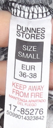Dunnes Stores Womens Black White Animal Print Playsuit Small Polyester