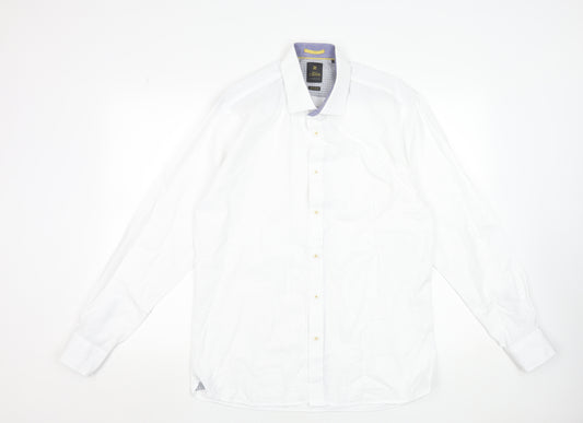 House of Cavani Men’s White 16 Regular Fit Cotton Dress Shirt