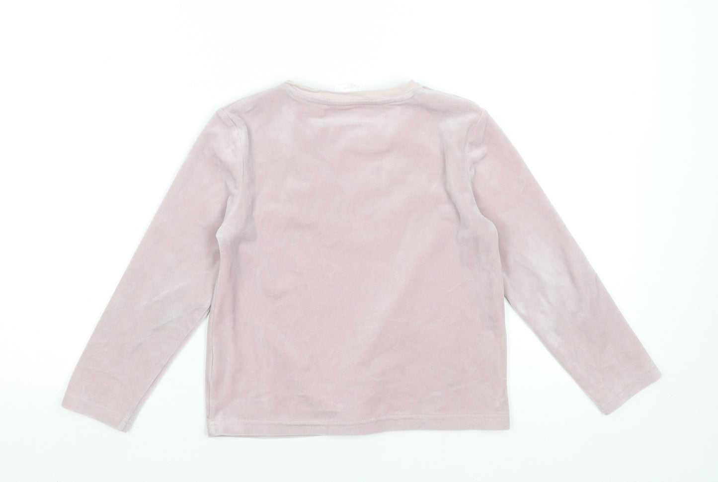 Disney Girls Pink Stitch Long Sleeve Velour Pyjama Top 6-7 Years