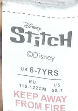 Disney Girls Pink Stitch Long Sleeve Velour Pyjama Top 6-7 Years