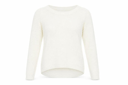 Front view of Only Women’s Ivory Knit Crew Neck jumper, size S