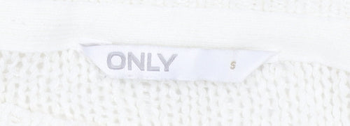ONLY Women’s Ivory Knit Crew Neck Pullover Jumper Size S