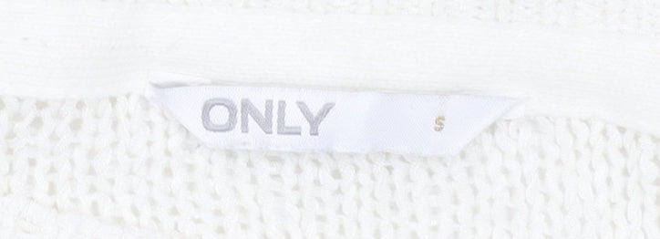 ONLY Women’s Ivory Knit Crew Neck Pullover Jumper Size S