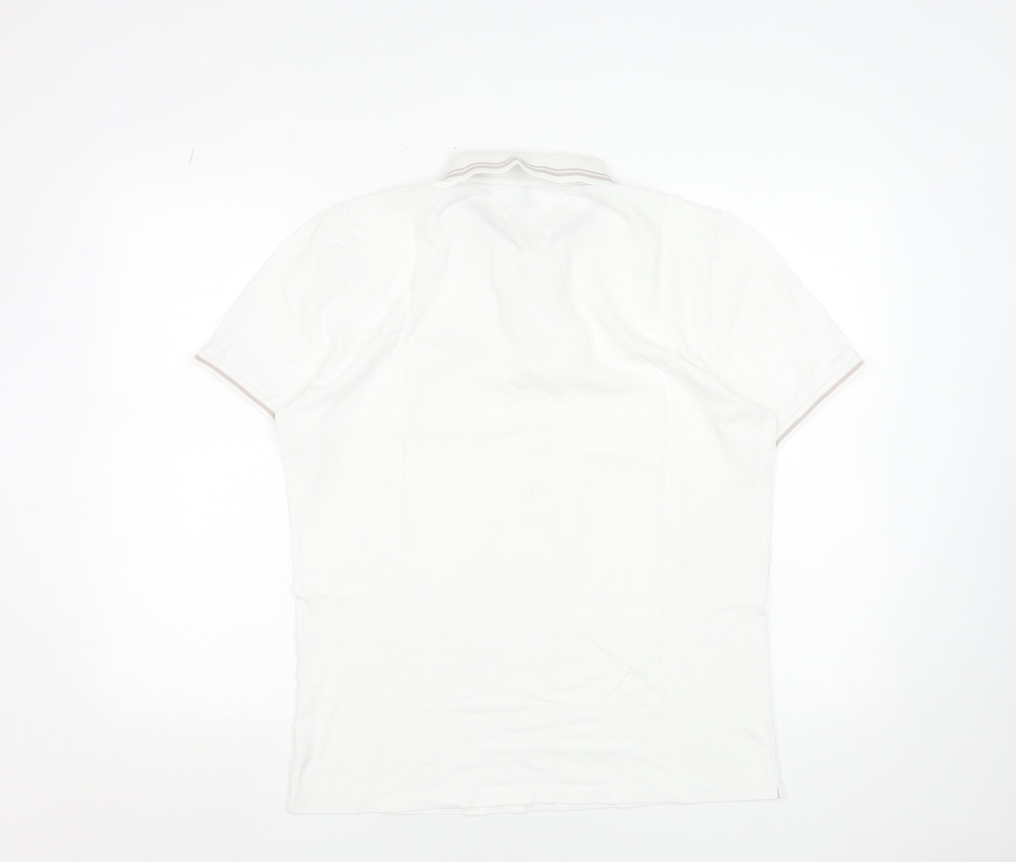 Cerruti 1881 Men's White Polo Shirt Size L Classic Fit Short Sleeve