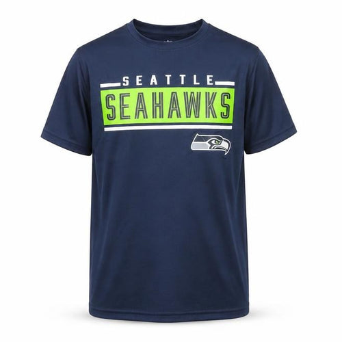 NFL Boys Navy Seattle Seahawks Short Sleeve T-Shirt Size 8 Polyester