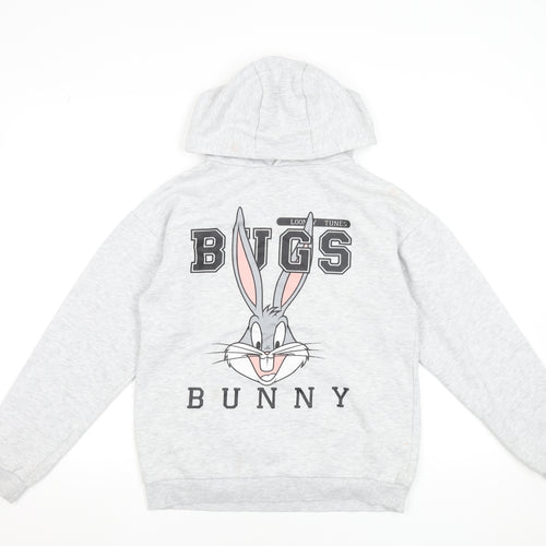 Looney Tunes Girls Grey Hooded Bugs Bunny Sweatshirt 12-13 Years