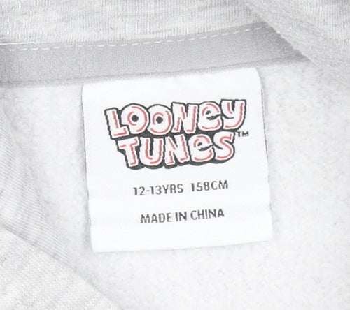 Looney Tunes Girls Grey Hooded Bugs Bunny Sweatshirt 12-13 Years
