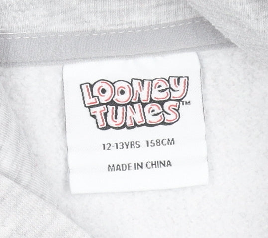 Looney Tunes Girls Grey Hooded Bugs Bunny Sweatshirt 12-13 Years