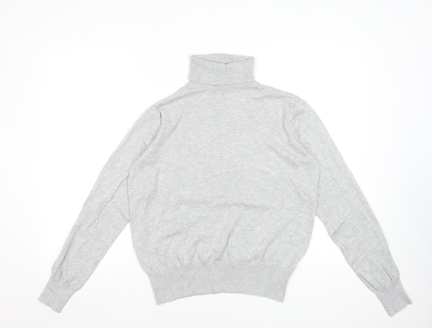 H&M Womens Grey Roll Neck Long Sleeve Pullover Jumper Size 12