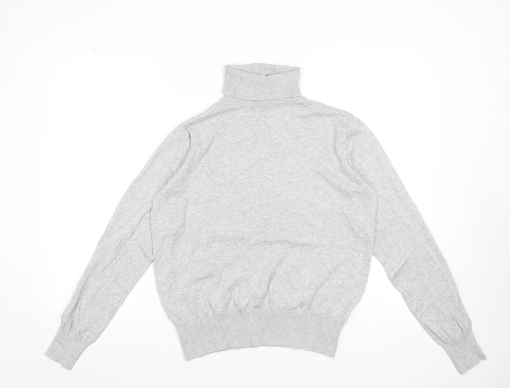 H&M Womens Grey Roll Neck Long Sleeve Pullover Jumper Size 12