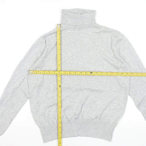 H&M Womens Grey Roll Neck Long Sleeve Pullover Jumper Size 12