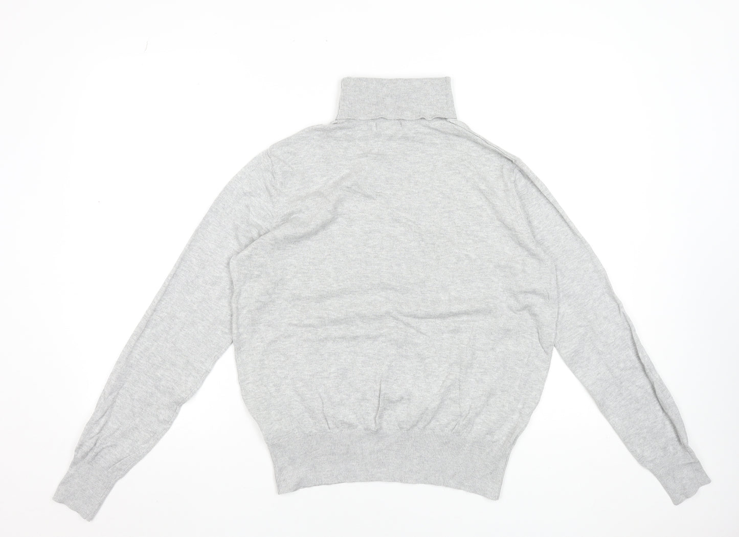 H&M Womens Grey Roll Neck Long Sleeve Pullover Jumper Size 12