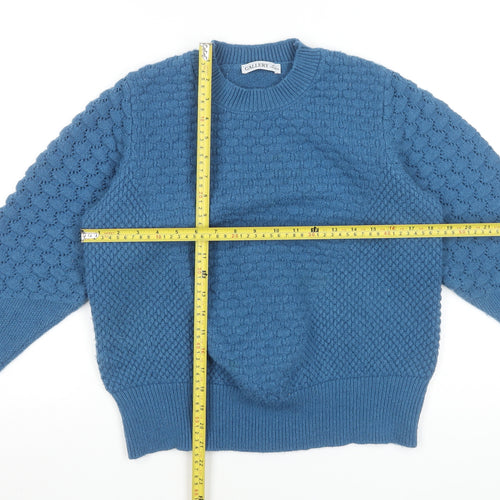 Gallery Women's Blue Knit Crew Neck Pullover Jumper Size L