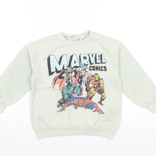 Zara Boys Green Marvel Comics Pullover Sweatshirt 5 Years