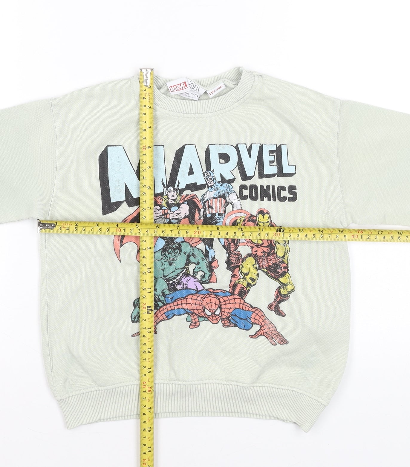 Zara Boys Green Marvel Comics Pullover Sweatshirt 5 Years