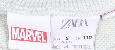 Zara Boys Green Marvel Comics Pullover Sweatshirt 5 Years