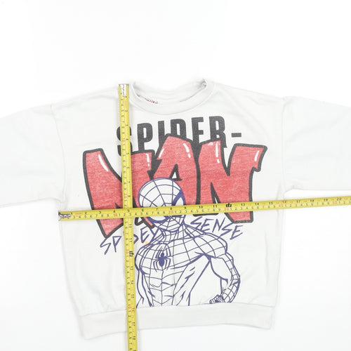 Lefties Boys White Spider-Man Crew Neck Sweatshirt 5-6 Years Marvel Graphic