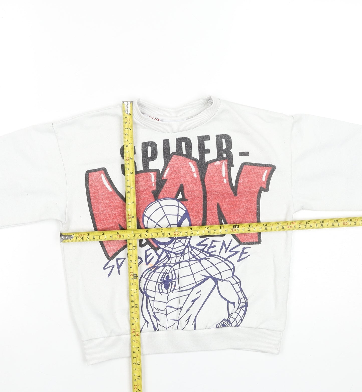 Lefties Boys White Spider-Man Crew Neck Sweatshirt 5-6 Years Marvel Graphic