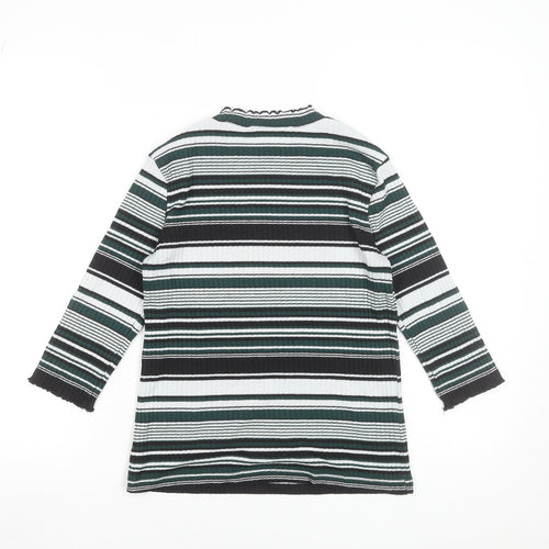 ONLY Women's Multicoloured Striped Knit Jumper M High Neck