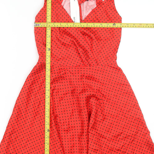 Zara Women’s Red Polka Dot A-Line Strappy Summer Dress XS